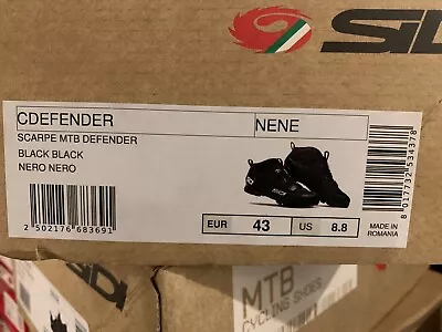 Sidi DEFENDER MTB Outdoor Mountain Bike Shoes : BLACK - NEW IN BOX! EU 43 • $249