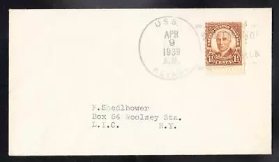 Battleship USS NEVADA BB-36 Bremerton WA 1939 Naval Cover B3322 • $4.95