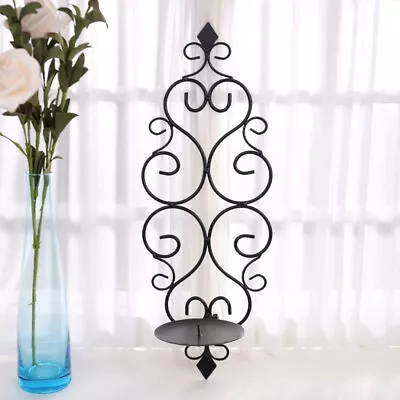 Iron Wall Hanging Candle Stand Sconces Holder Swirling Vintage Home Decor New • £8.49