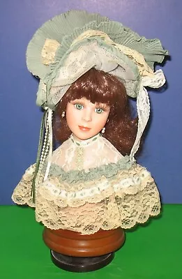 Seymour Mann Rotating Porcelain Victorian Doll Head Music Box 12  • $14.99