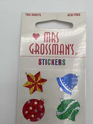 Vintage Mrs Grossmans Christmas Ornaments Stickers Sparkle Prismatic New • $13