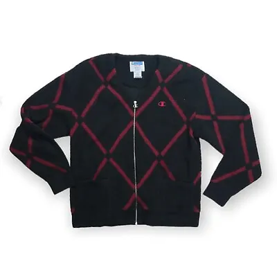 Men Champion 100% AUTHENTIC Size Medium Zip Soft Sweater Multicolor Logo • $79.99