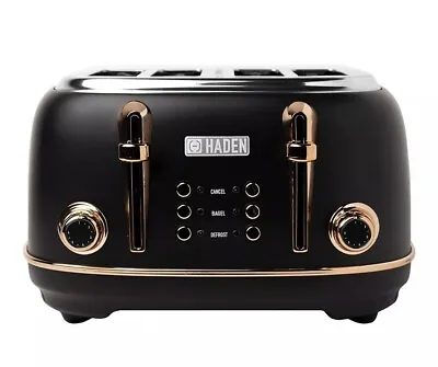 $115.99 • Buy Haden Dorset 4 Slice Wide Slot Stainless Steel Toaster With Tray, Black/Copper