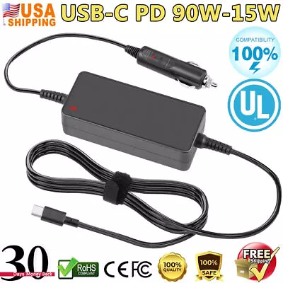 PD 90W 65W 45W 30W Type-C USB C Vehicle Car Charger Adapter For MacBook Lenovo • $18.99