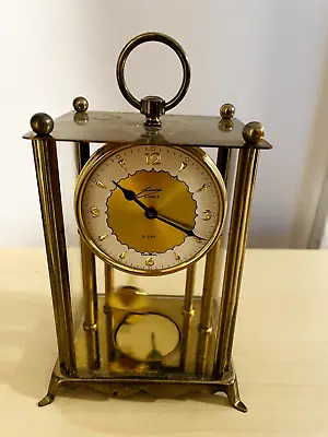 $199.95 • Buy Vintage Working Schmid Schlenker Germany Mini 8 Day Glass 4 Jewels Shelf Clock