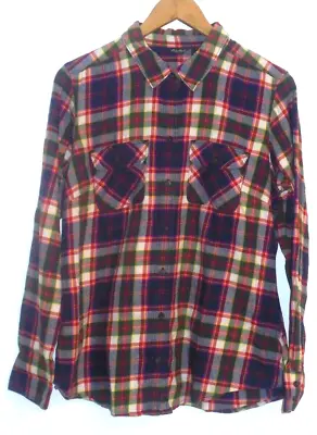 Ladies Size Large Eddie Bauer Multicolour Plaid Shirt • £14.99