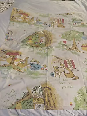 Vintage Disney Winnie The Pooh Twin Flat Sheet Sears Roebuck • $14.95