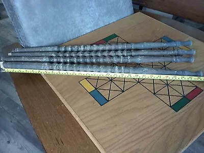 Set Antique Wood Spindles Turned 1  Wide 28 1/2 Long • $19.99