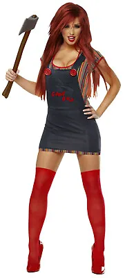 Womens Sexy Chucky Costume Chucky Horror Fancy Dress Halloween Dead Doll Costume • £18.99