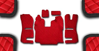 Red Eco Leather Floor Mats For Rhd Truck Scania R 2013-2016 Recaro Susp. Seat • $196.72