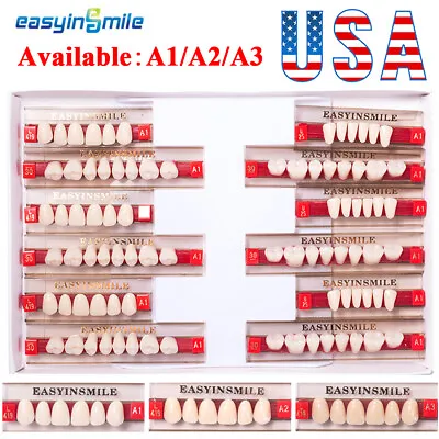 A1/A2/A3 Shade Dental DIY Denture Acrylic Resin False Teeth Full Set/Upper/Lower • $17.74