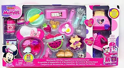 Disney Minnie Mouse Bowtastic Kitchen Appliance & Accessory Set 40 Pieces NEW • $39.99