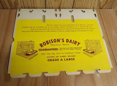 Vintage Robison's Dairy Grade A Large Unused Egg Carton Box Charleroi Pa • $18.95