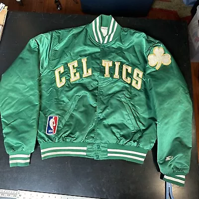 Vintage Rare NBA Boston Celtics Green Starter Satin Bomber Jacket Men’s XL 80’s • $199.99