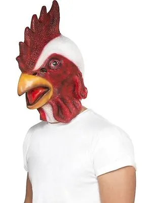 Chicken Mask White Full Overhead Farm Animal Mens Halloween Novelty Fun Stag Do • £16.46