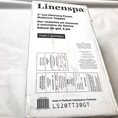 Linenspa 2 Inch TWIN Gel Infused Memory Foam Topper New • $18.19