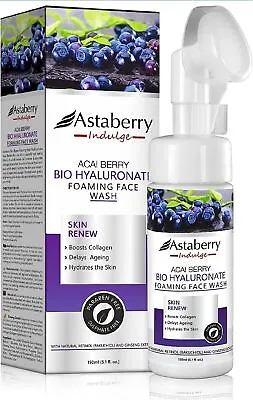 Acai Berry Bio Hyaluronate Foaming Face Wash 150 Ml With Silicone Brush | Cleans • £18.37