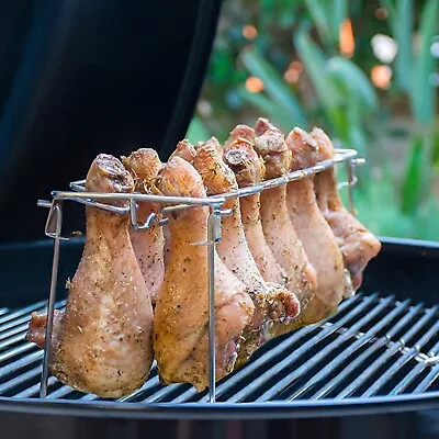 Chicken Wing Leg Rack For Grill Smoker Oven Steel Safe Barbecue Accessories • $6.99