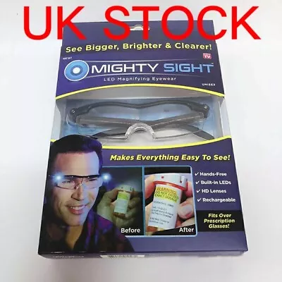 £8.99 • Buy Mighty Sight LED Magnifying Eyewear HD Rechargeable Glasses -UK Fast Dispatch