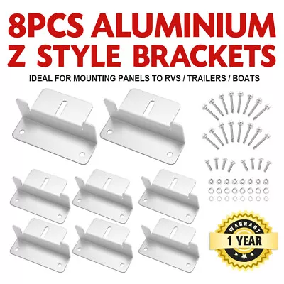 8x Solar Panel Mounting Z Bracket Aluminium For Caravan Roof  Wall Mount • $33.95