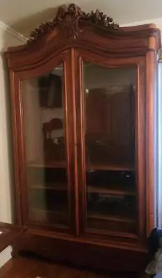 Gorgeous Antique Solid Wood Victorian Armoire - Glass Doors – VGC - INCREDIBLE • $999.99