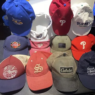 Lot Of 12 Hats (11 Men’s 1 Women’s) Eagles Phillies Etc All As Is (5427) • $12.60
