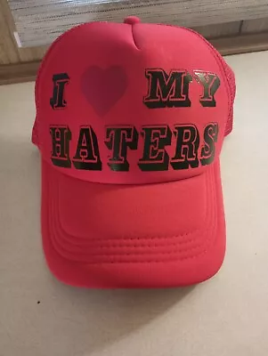 I Heart My Haters Snapback Trucker Hat • $15