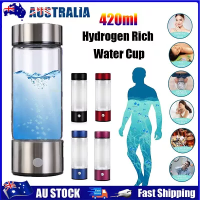 420ml Portable Hydrogen Rich Alkaline Water Ionizer Generator Bottle Cup Mug • $107.99