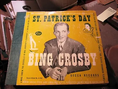 BING CROSBY St. Patrick's Day Irish SONGS EMPTY ALBUM 5x 10  Sleeves Decca A-495 • $7.99