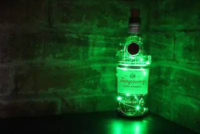 Tanqueray Gin Bottle Lamp LED Lights Upcycled Man Cave Great Gift • £11
