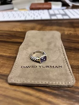 David Yurman 14K Yellow Gold & Sterling Silver Amethyst Cable Cocktail Ring • $200