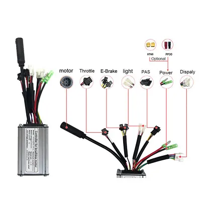 KT 48V 36V 25A 22A 17A Controller For 250W 350W 500W 750W Motor Electric Bicycle • £41.56