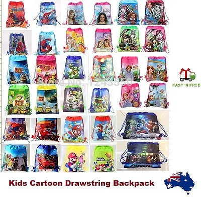 $7.91 • Buy  Cartoon Drawstring Backpack School Library Bag Girls Boys Children Kids Bags