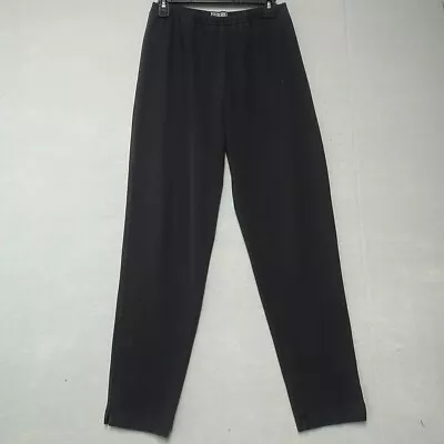 Vintage Lands' End Pants Womens Size S Black 90s Cotton Spandex Pull On Comfort • $14.48