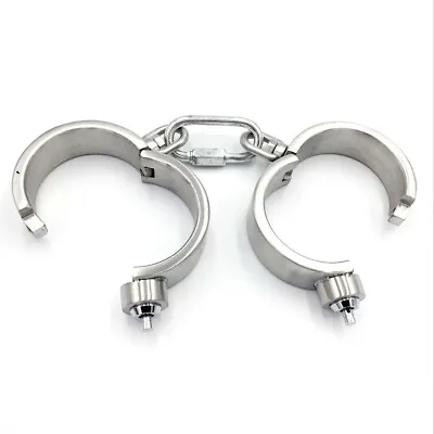 Bondage Metal Steel Handcuffs Locking Shackles Wrist For Adult Restraint BDSM • $54.89