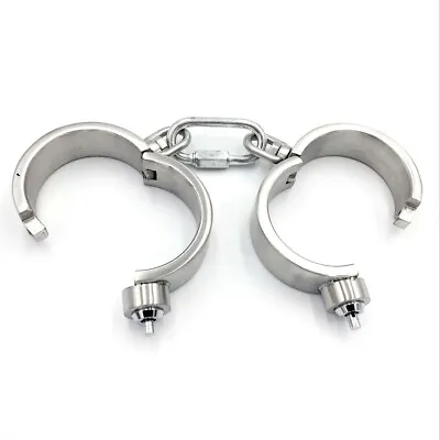 Metal Steel Handcuffs Ankle Cuffs Shackles Restraint  Slaver Adult Binding • $51.64