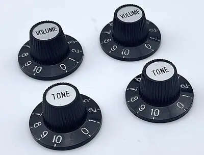 NEW VOLUME & TONE Witch Hat Knobs Vintage Volume Tone Gibson Epiphone BLACK • $12.90