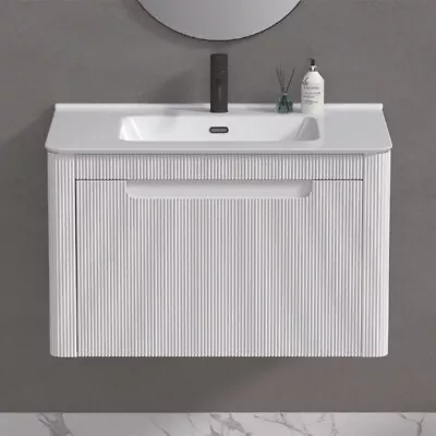 Haven Home Sorrento Wall Hung Bathroom Vanity 700mm WHT W/Insert Basin/Tap Hole • $839