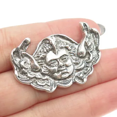 FRANKLIN MINT & MMA 925 Sterling Silver Vintage 1992 Cherub Pin Brooch • $94.95