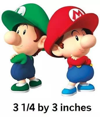 Baby Mario & Luigi Peel Stick Decal Super Nintendo Wall Sticker Game Room Decor • $3.99