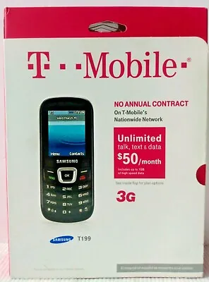 Samsung Sgh-t199 Black T-Mobile Cell Phone Black Unlimited No Contract Prepaid • $43.99