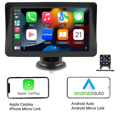 7  HD Portable Car Stereo Touch Screen Carplay Bluetooth FM USB + Rear Camera • $38.99
