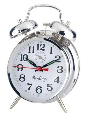 £16.15 • Buy Acctim Keywound Saxon Silver Alarm Clock Luminous Manual Old Style Traditional