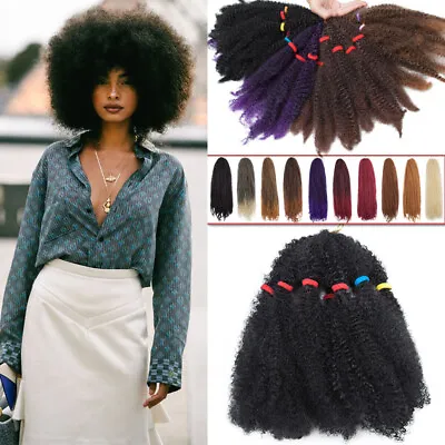 £11.20 • Buy Natural Afro Crochet Kinky Curly Bulk Twsit Dreads Marley Braids Hair Extensions
