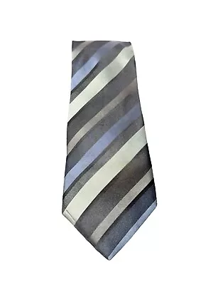 Vintage Express Tie Blue Striped 100% Italian Silk Made In USA 3.75  X 59  • $20