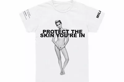 Marc Jacobs Miley Cyrus T-Shirt Protect The Skin You’re In Cancer Size Large • $14.95