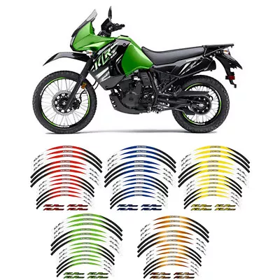 Front Rear Rim Stripes Wheel Decals Tape Stickers For 1987-2023 KAWASAKI KLR650 • $17.09