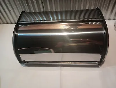 Simpli Magic Stainless Chrome Roll Top Bread Box Bin Retro MCM Look Great Shape! • $21.99