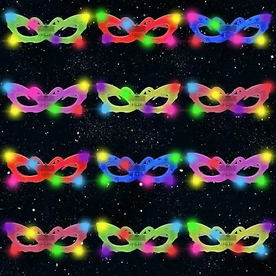 £11.99 • Buy 12 Pcs Light Up, Shine In Dark Glasses, Glowing, Party, Club, Oval, Star Glasses