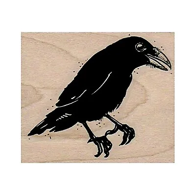 Mounted Rubber Stamp Raven Crow Birds Bird Aviary Sitting Raven Crows • $9.65